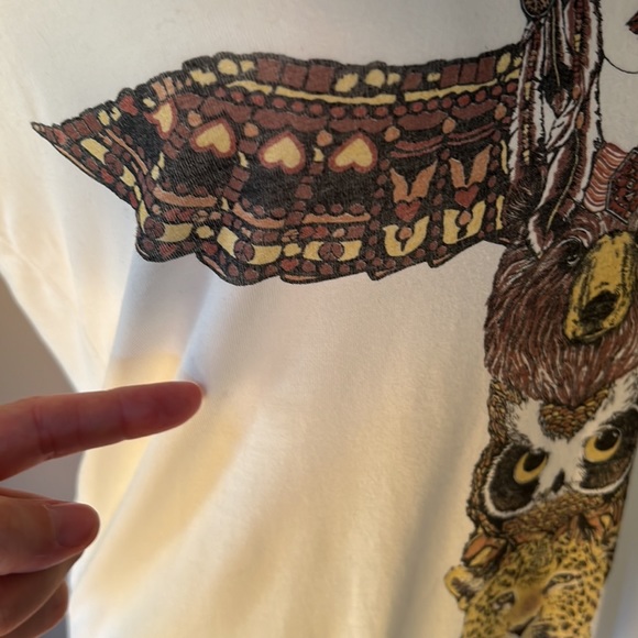 Lauren Moshi Esme Fringe Totem Pole Spirit Animal Muscle Tee SMALL - Picture 7 of 8